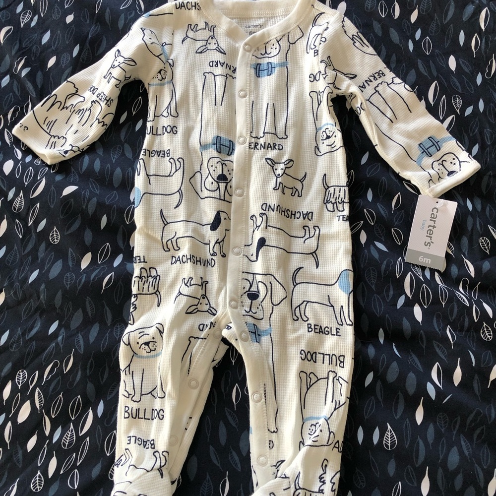 NWT Carters 6 mo snap footie pajamas - dogs